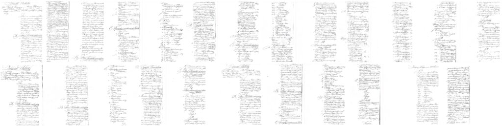 Protokół wizytacji kościelnej parafii w Człopie ze stycznia 1831 roku – zestawione skany źródłowej kserokopii. Kliknięcie w obrazek spowoduje pobranie pliku jpg o wielkości około 1,6 MB